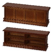 counter walnut miniature 1:12