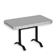 table black and silver miniature furniture 1:12
