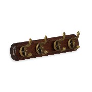 classic wall coat rack, 4 hooks on mahg miniature furniture 1:12