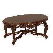 tea table walnut miniature 1:12