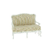 sofa white-cream stripes miniature 1:12