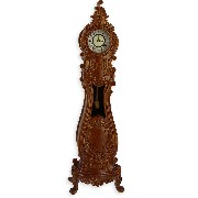 grandfather clock l xv walnut miniature 1:12