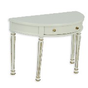 small halfround table ivory-gold miniature 1:12