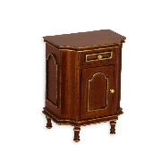 bed stand walnut gold miniature 1:12