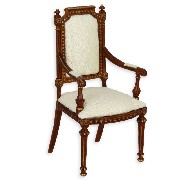 armchair louis xvi walnut-gold  Trianon collectible furniture 1:12