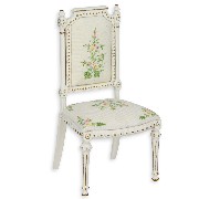 chair louis xvi ivory-flowers miniature 1:12