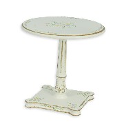 tee table ivory flowers miniature 1:12
