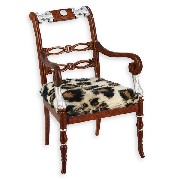 armchair walnut-silver  Trianon collectible furniture 1:12