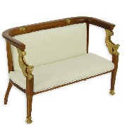sofa empire walnut miniature 1:12