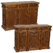 bar counter walnut miniature 1:12