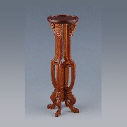 wall with cheminee walnut miniature 1:12