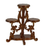 flower stand 3x walnut  Trianon collectible furniture 1:12