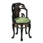 round chair black chinese paint  Trianon collectible furniture 1:12
