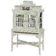 bird cage ivory flowers  Trianon collectible furniture 1:12