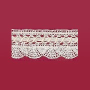beige lace curtain with satin ribbon miniature 1:12