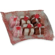platter of packets chocolates, strawberries miniature 1:12