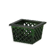 mini wooden basket dark green Miniature 1:12