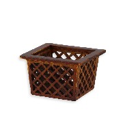mini wooden basket brown Miniature 1:12