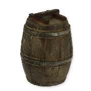 medium barrel w/tap (glued) miniature 1:12