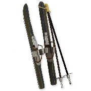 skis w/sticks (pair) blue miniature 1:12