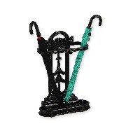black umbrella stand w/2 umbrellas miniature 1:12
