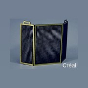 fireplace screen gold/black miniature 1:12