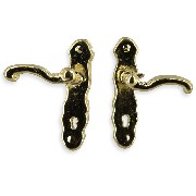 2 door level handle -one left, one right miniature 1:12
