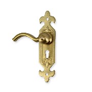 door handle with plate set 2, l+r miniature 1:12