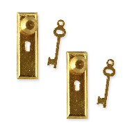georgian brass door knocker with keys miniature 1:12