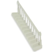 staircase bannister right side, white miniature 1:12