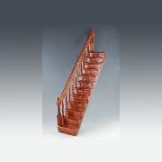 staircase bannister left, walnut miniature 1:12