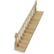 staircase bannister left, bare wood for dollhouses 1:12