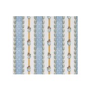 wallpaper, stripes+flowers blue miniature 1:12