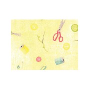 wallpaper sew perfect notions yellow miniature 1:12