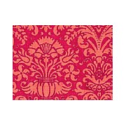 wallpaper-annabelle damask red / cream miniature 1:12