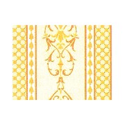 wallpaper ocher medallion stripe print miniature 1:12