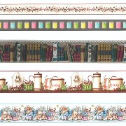 puppy friezes, book, kitchen, flowers, coil for dollhouses 1:12