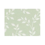 wall paper green with white flowers miniature 1:12