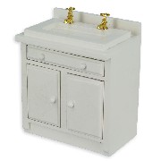 kitchen element sink, white miniature 1:12