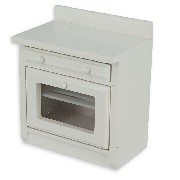 kitchen element stove, white miniature 1:12