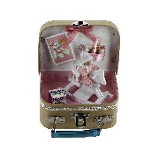 small pink baby suitcase in kit form miniature 1:12