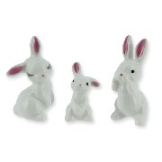 3 pc. family bone china set: rabbit miniature 1:12