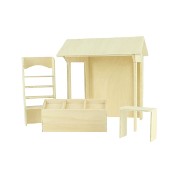 chrismass stall barewood (kit) miniature 1:12