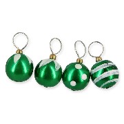 s/4 christmas decoration balls green miniature 1:12