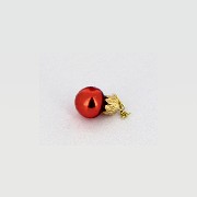 6 x'mas glass ball red only (silv.top) miniature 1:12