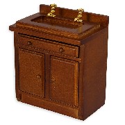kitchen element sink, walnut miniature 1:12