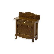bedside table walnut miniature 1:12