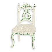 child chair xv ivory flowers  Trianon collectible furniture 1:12