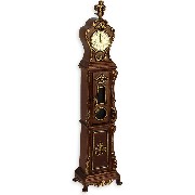 clock walnut gold miniature 1:12