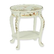 side table oval ivory/chinese paint miniature 1:12